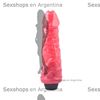 Dildo vibrador americano grande perlado rosa 20x4cm